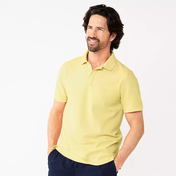 Sonoma Supersoft Polo Shirt Men's Size Large Knit Short Sleeve Yellow NWT - Picture 1 of 1
